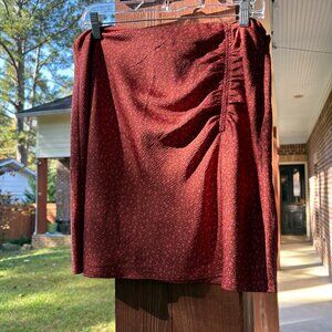 Madewell pink and red floral satin mini skirt size 14